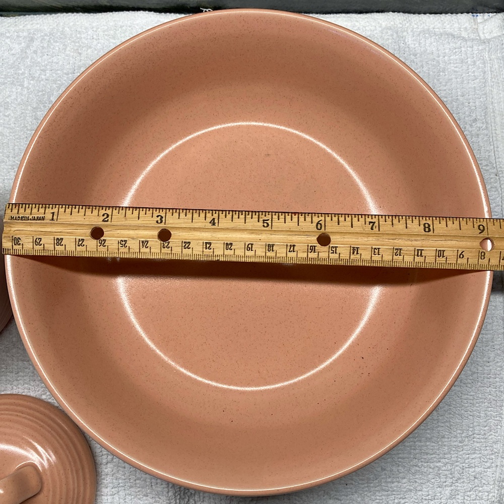 Chip Dip Set Apricot Ceramic Lidded - Picture 9 of 15